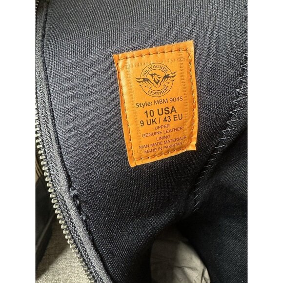 Milwaukee Leather Boots Mens Size 10 Stars and Stripes Motorcycle Rider Harness - Picture 8 of 11